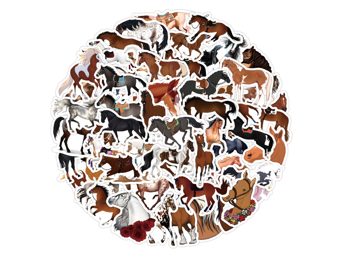 60 Adesivos Finos e À Prova D'água em Formato de Cavalo, com 2 a 5 Cm de Tamanho, Adequados para Adolescentes a Partir de 14 Anos. MDUG
