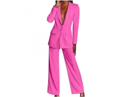 2026 conjunto de Traje Mujer Manga Larga Casual Elegante de Dos Piezas para Negocios Verano Otoño Cjg S Rosa Intenso