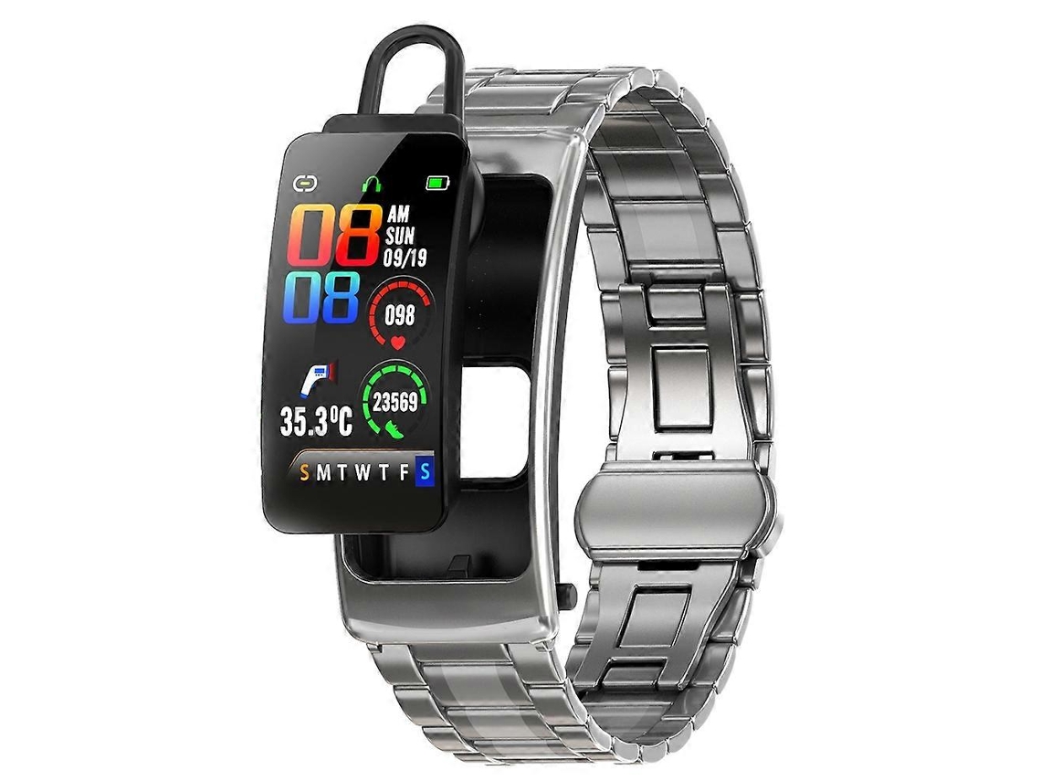 K20 Fone De Ouvido Com Pulseira De Aço De 1,14 Polegadas Removível, Resistente À Água, Compatível Com Smartwatch E Chamadas Bluetooth