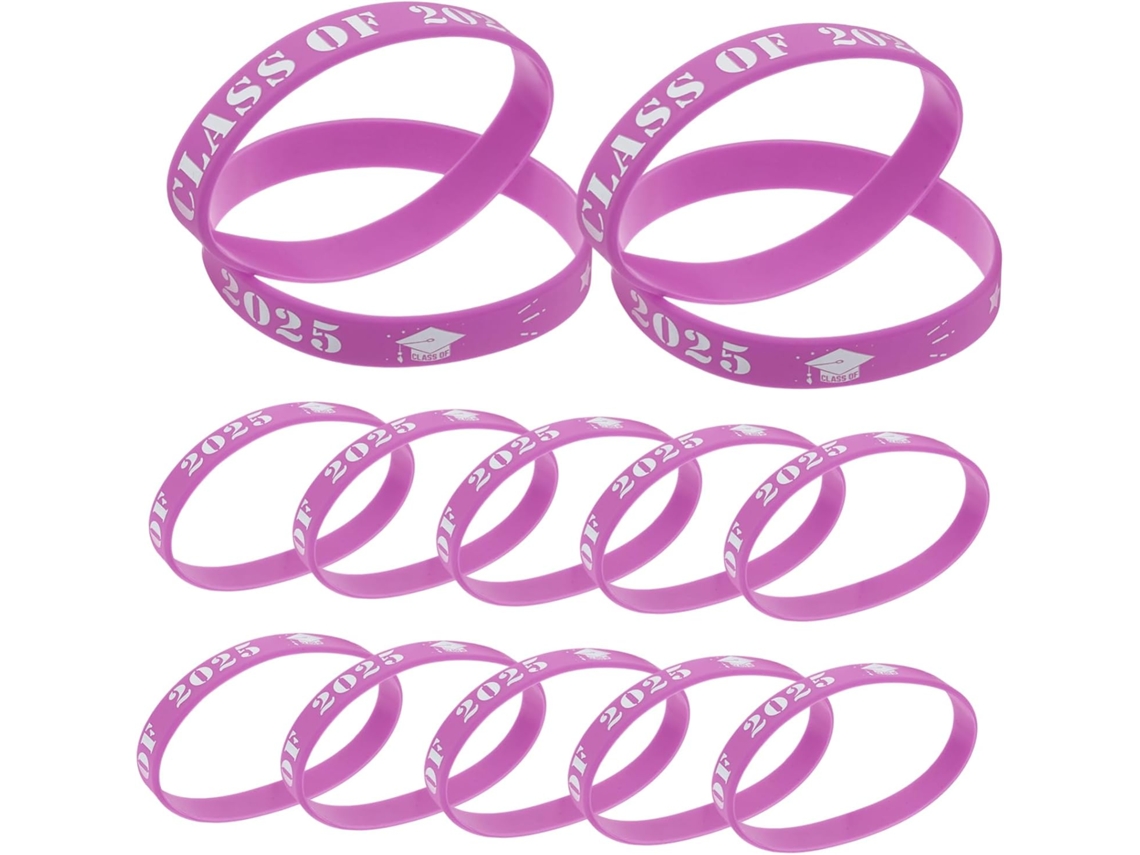 Conjunto de 20 pulseiras de silicone para formatura, pulseiras para formatura como lembrancinhas para festas temáticas escolares.