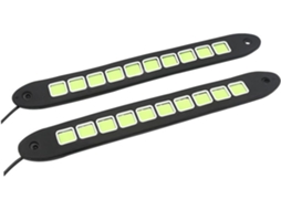Topbathy Conjunto De 2-luzes Diurnas Led Brancas Para Veículos, Luzes Cob De Alta Potência, Sinalizador De Direção