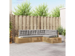 Vidaxl 5 Pcs Conjunto De Sofás Para Exterior Poliéster Branco