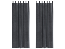 Conjunto 2 Cortinas Opacas Vidaxl Cinzento-claro Veludo (140 X 245 Cm)