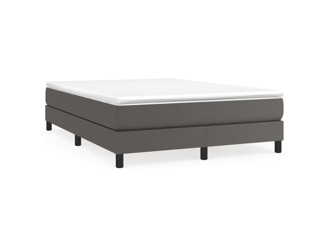 Cama com Molas Couro Artificial Cinzento MAISON EXCLUSIVE 140x200 cm