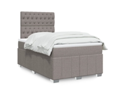 Vidaxl Cama Boxspring C/ Colchão 120x190cm Tecido Castanho-acinzentado