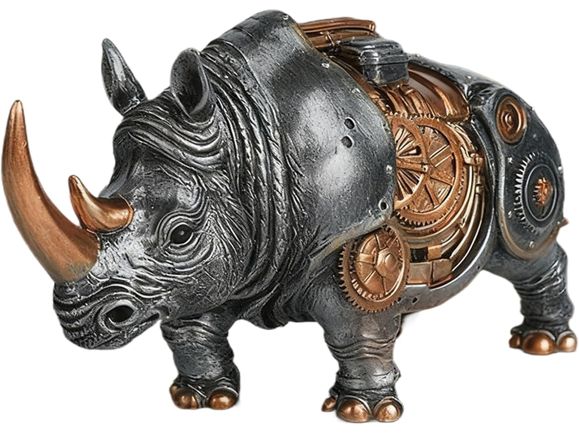Estatuetas de Animais Ornamento Colecionável em Estilo Punk, Estátua de Resina com Design de Engrenagem, para Natal, CHABERLU