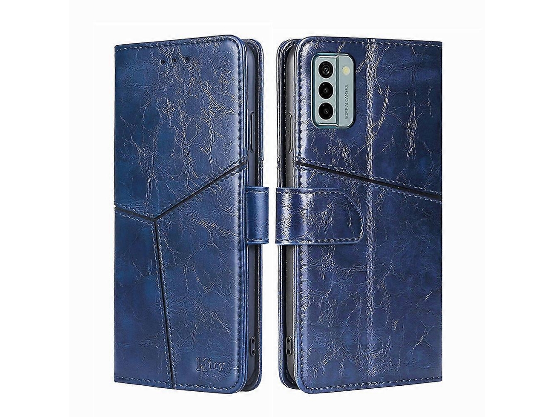 Capa De Couro Flip Com Costura Geométrica Para Nokia G22