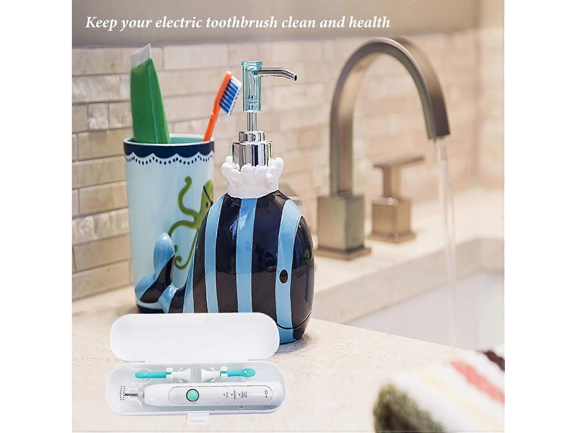 Estojo De Viagem Para Escova De Dentes Elétrica, Conjunto Com 2 Unidades, Suporte Portátil Para Escova De Dentes Elétrica Da Hovesty (azul E Branco)