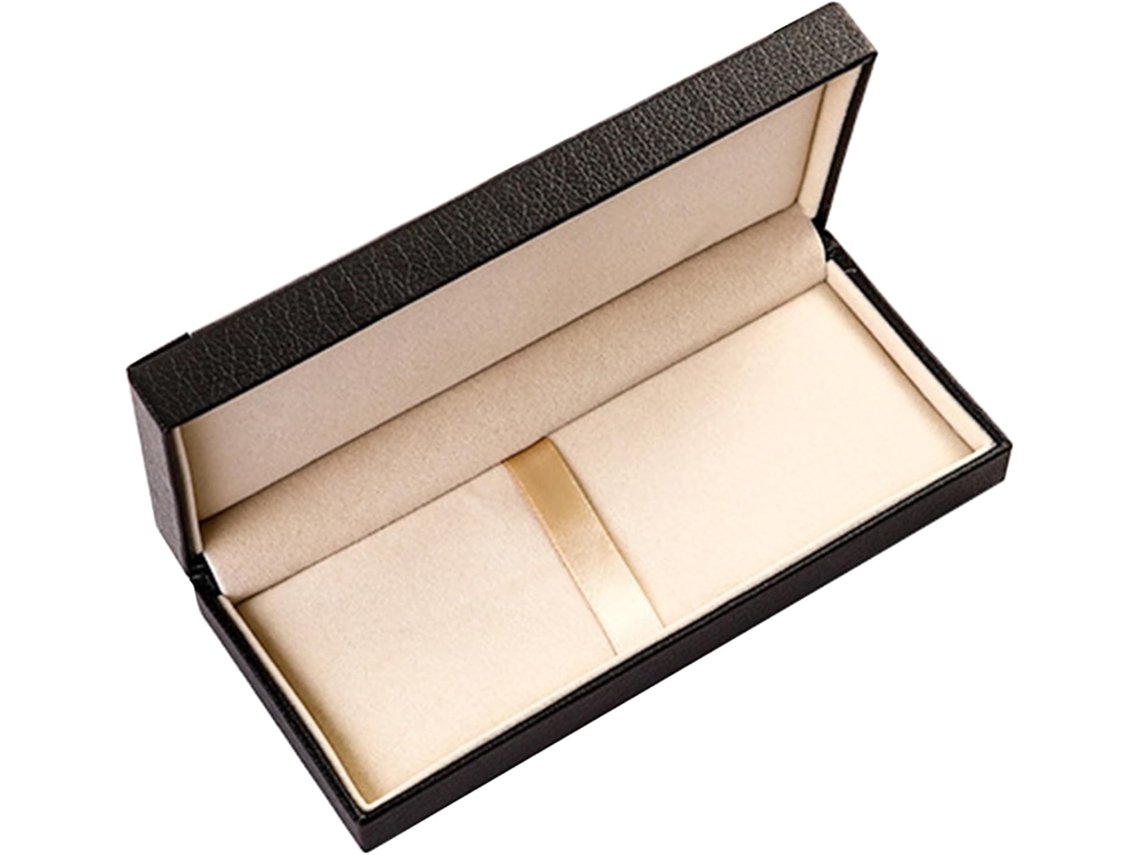 Estojo Para Canetas Em Couro Preto Com Forro Aveludado, Resistente E Confiável, Elegante Eventos