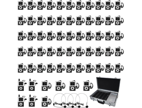 Sistema de chamada sem fio T130u, microfone para guia turístico, operação com uma tecla, alcance de 200 m (60 receptores)