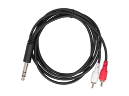 Cable de Audio de 6,35 Mm Macho a 2 Rca Macho, 1,5 M, Adaptador Divisor Pvc | S/MARCA