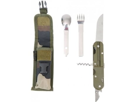 Canivete dobrável - BIVOUAC - Original - Estojo camuflado - Aço inoxidável - Misto
