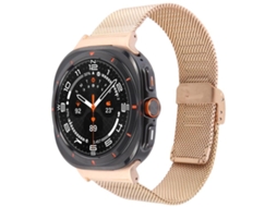 Bracelete Para Samsung Galaxy Watch Ultra - Metal Com Fivela Milanês (47mm) - Ouro Rosa