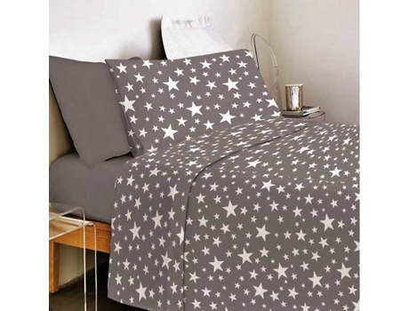 Conjunto de Lençois COTTON ARTEAN Givette (Cinzento - Cama de 150 cm - Algodão)