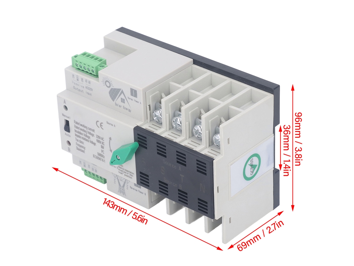 Chave Seletora Automática 4p 63a Ac220v Rail 35mm