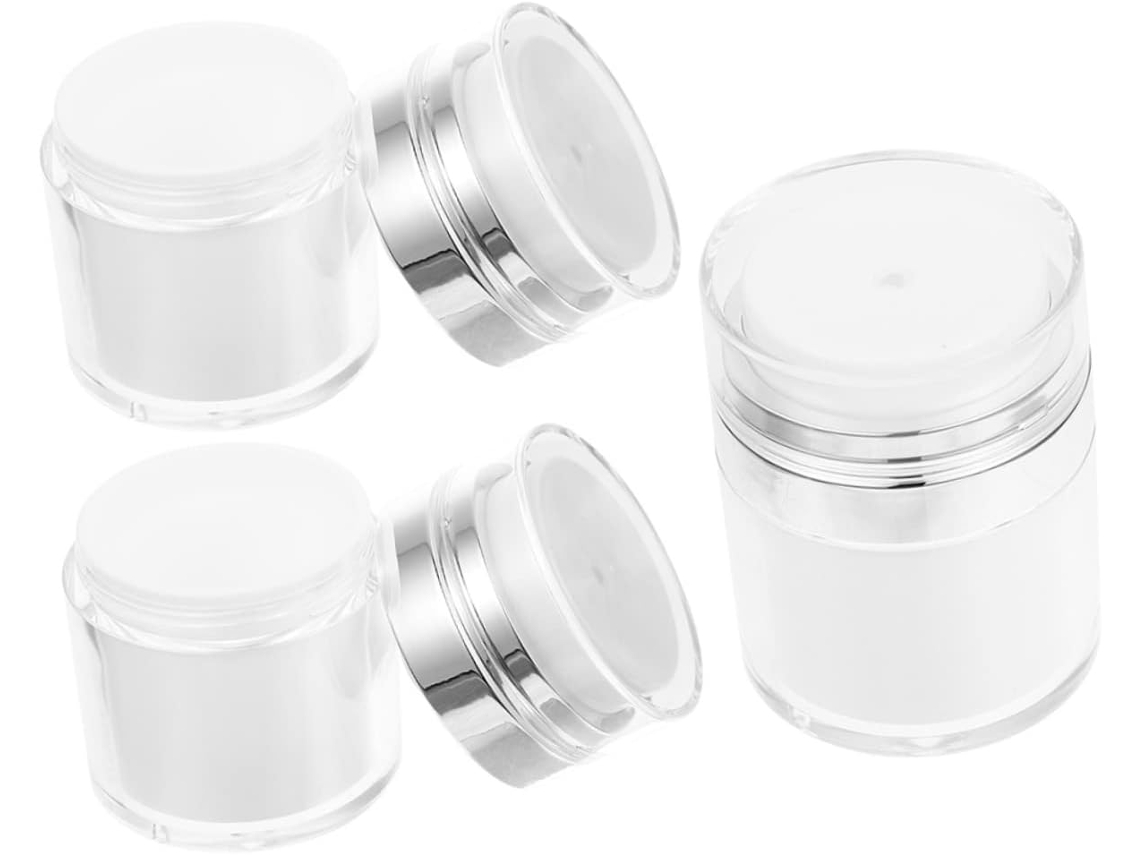 Conjunto De 3 Potes De Creme De Acrílico Vazios, Brancos