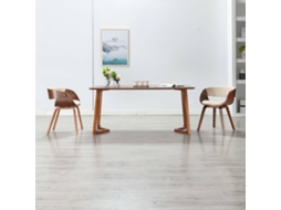 Vidaxl Cadeira De Jantar Madeira Curvada E Couro Artificial Cor Creme