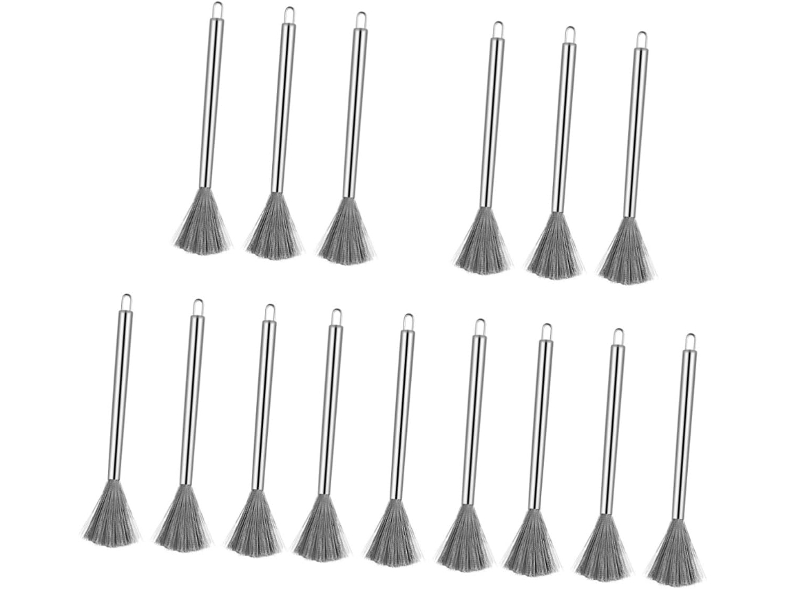 Conjunto De 15 Escovas De Aço Inoxidável Para Limpeza De Panelas E Frigideiras.