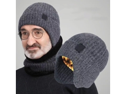 Preto Xanes Gorro Inverno Tricô Ciclismo Forro Pele Sintética Aba Protetores Auriculares Casual Moderno