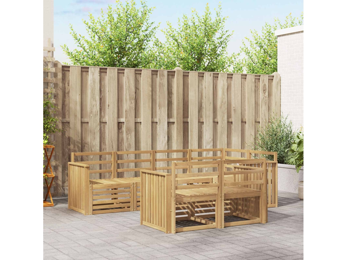 Vidaxl Conjunto De Sofás Para Exterior 7 Pcs Branco