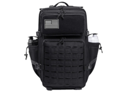 Mochila Tática 45l, Poliéster Durável, Suportes Duplos Para Copos, Preto