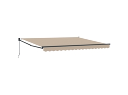 Toldo Retrátil Manual Bege Vidaxl Bege Poliéster (300 X 250 Cm)