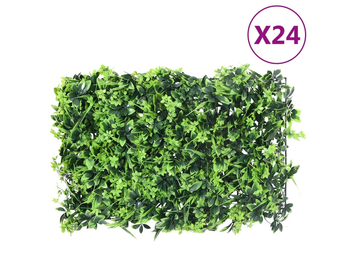 vidaxl Vedação De Folhas Artificiais 24 Pcs 40x60 Cm Verde