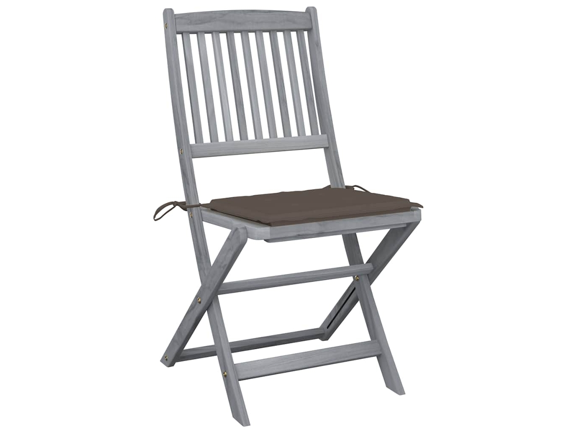Maison Exclusive - Cadeiras Exterior Dobráveis C/ Almofadões 4 Pcs Acácia Maciça
