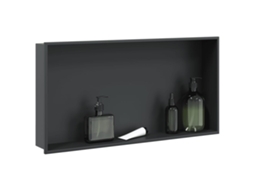 Vidaxl Nicho Parede P/ Duche 62x32x9 Cm Aço Inoxidável Preto Mate