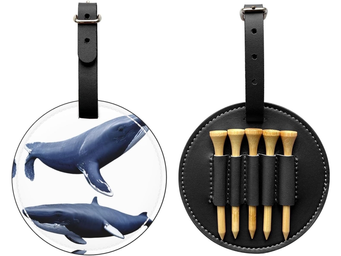 Bolsa para Tees de Golfe com Estampa de Baleia Polar, Preta S/MARCA