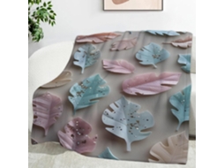 Manta com Estampa de Folhas para Plantas 180x200 Cm Multifuncional Macia Aconchegante Flanela Ideal Cama Escri