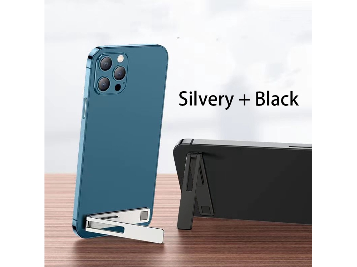 Suporte dobrável de metal ultrafino AQUAFORGE para celular, portátil, invisível, compatível com iPhone e Samsung