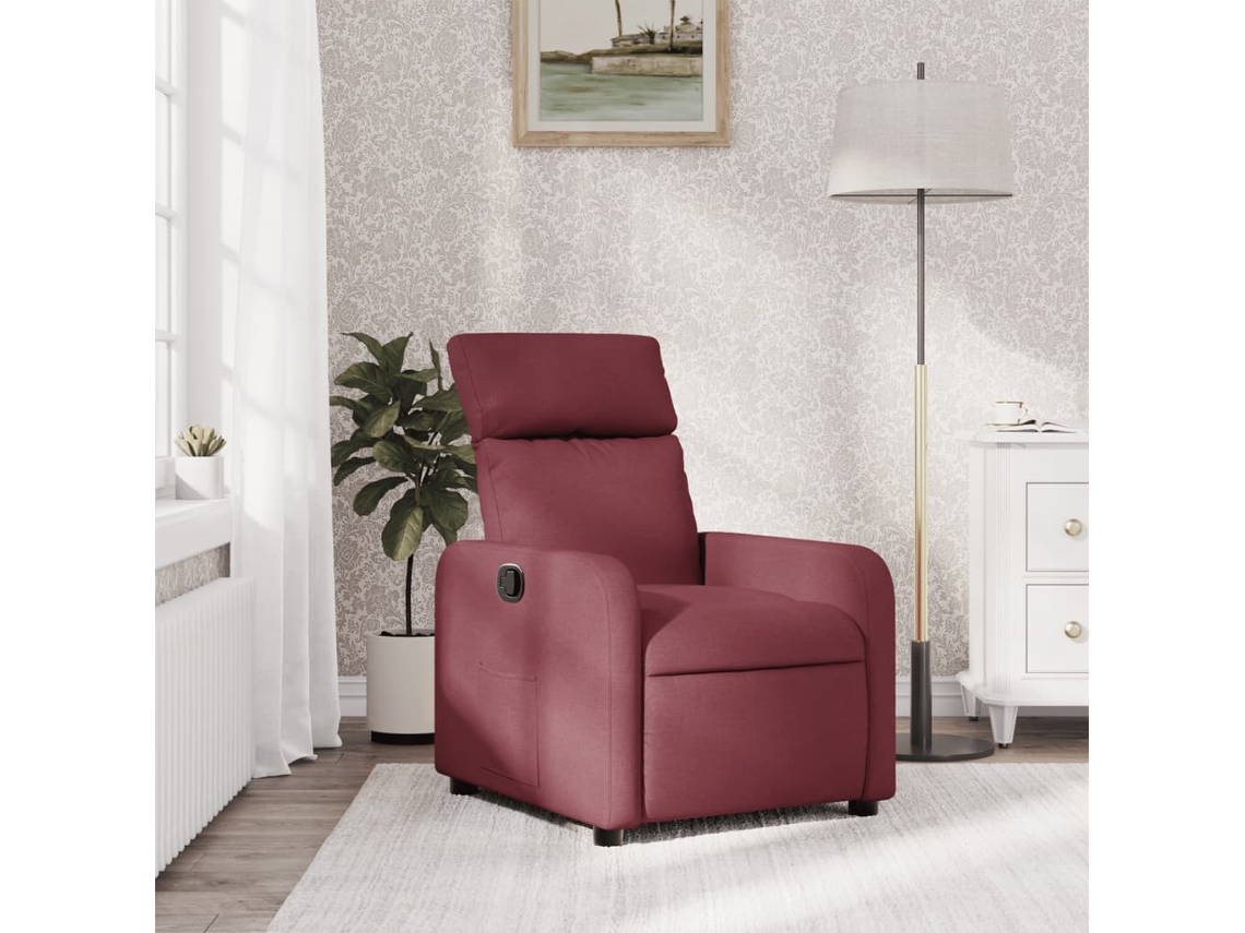 Vidaxl Poltrona Reclinável Tecido Vermelho Tinto