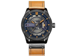 Relógio De Pulso Masculino Curren M8301, Estilo Militar Esportivo, Com Relógio De Quartzo, Data E Pulseira De Couro.
