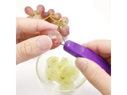 Descascador de Uvas, Mini Utensílio de Cozinha Portátil para Descascar Uvas com Cabo Ergonômico e em Aço Inoxidável, Roxo