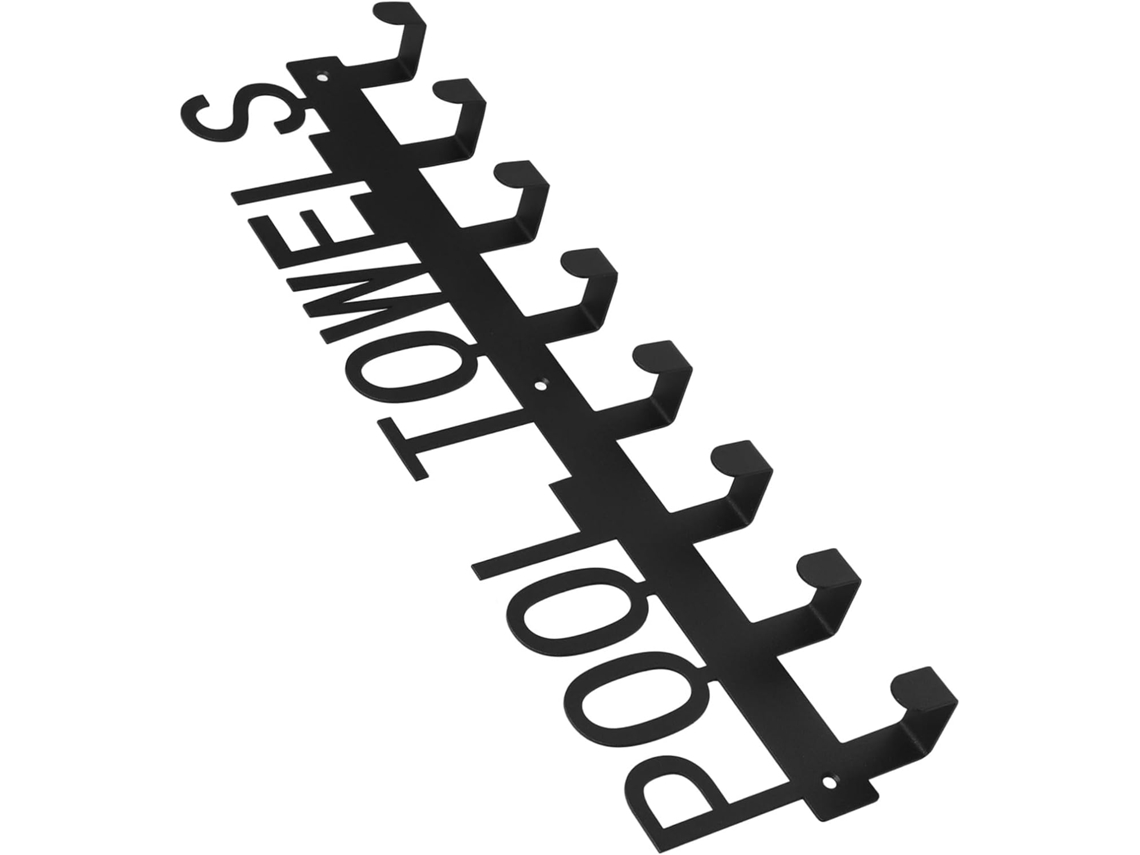 Suporte Para Toalhas De Piscina Ciieeo Em Metal Preto, Sem Pregos, Com Gancho, Para Uso Externo, Roupas E Chapéus