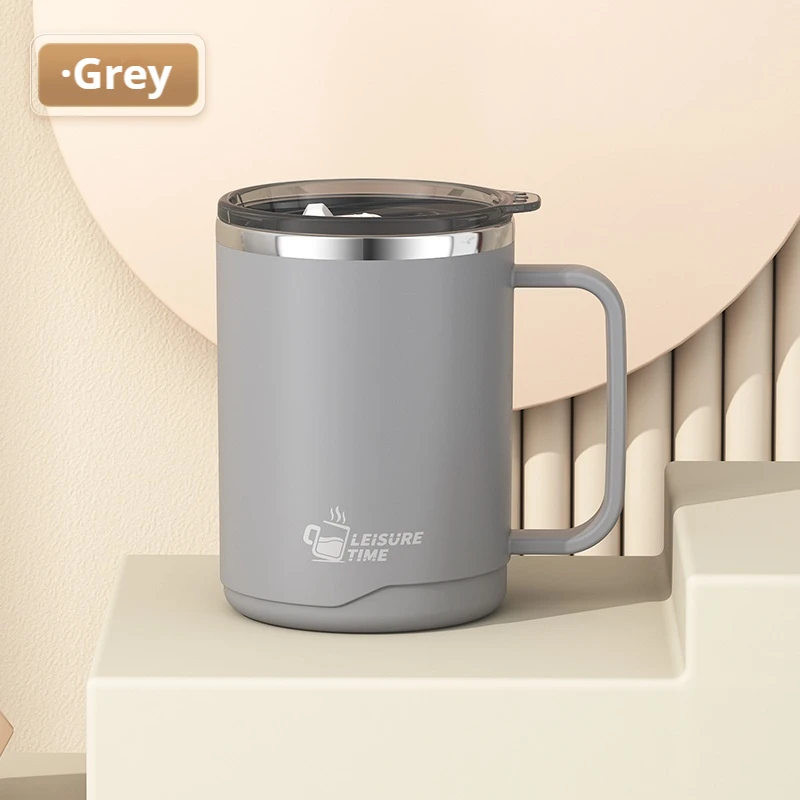 (cinza 500ml) Garrafa térmica de parede dupla de 500ml, lata de café em aço inoxidável 304, garrafa de água portátil