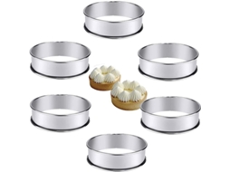 Anel De Assar Redondo Perforado De Aço Inoxidável Para Tortas Mousse Magdalenas Ovos