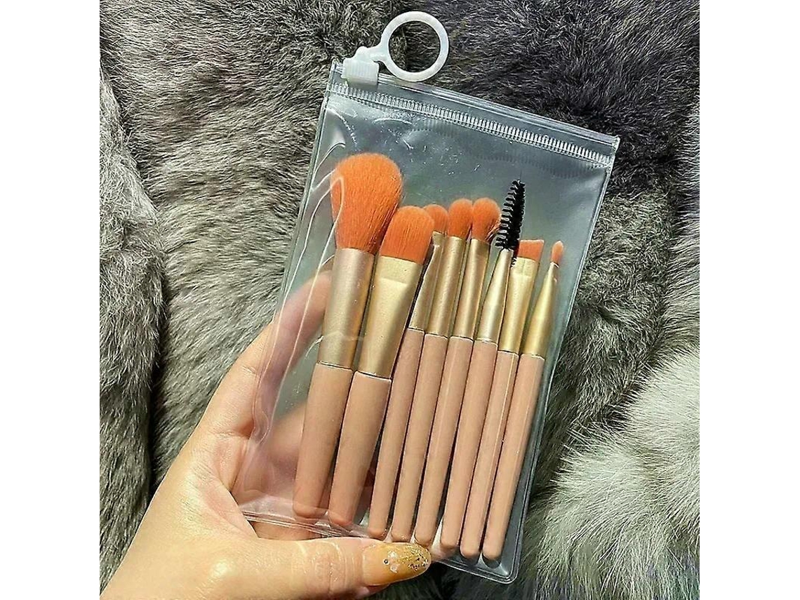 Conjunto De 8 Pincéis De Maquiagem Portáteis, Mini Pincéis Macios Para Corretivo, Pó Solto, Sombra, Base, Ferramentas De Beleza. Everley891