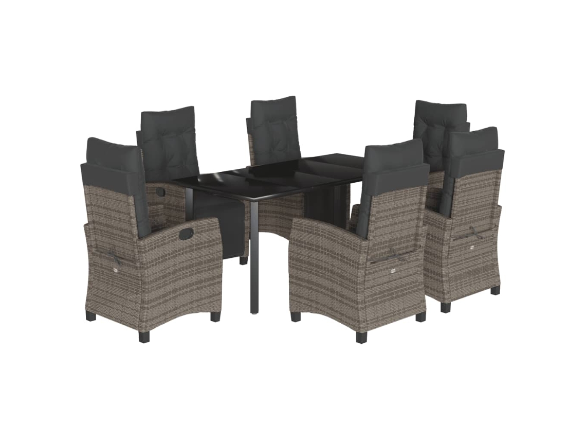 Garden Dining Set, Garden Dining Sets Vidaxl Cinzeto Rattan / Vime (160 Cm Table Length)