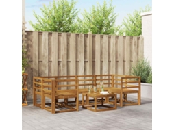 Vidaxl Conjunto De Sofás Para Exterior 7 Pcs Natural
