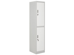 Armário De 2 Níveis Athlete Metal Cinzento/branco Beliani