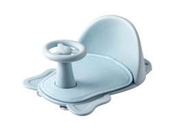 Primerox cadeira de Banho para Bebê com Base Estável Anti deslizante e Volante Giratório Azul