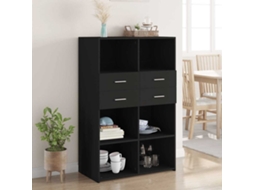 Vidaxl Armário Alto 80x42,5x124 Cm Derivados De Madeira Preto