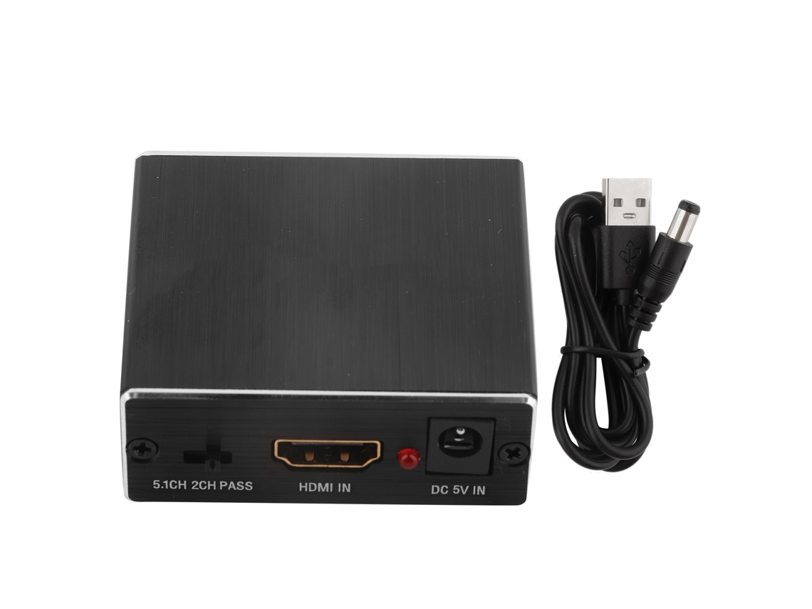 Adaptador extractor de audio hdmi a hdmi con spdif y 3,5 mm, 4k 2k, metal negro