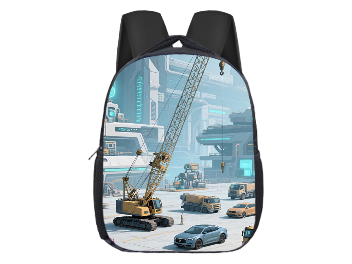 Mochila Escavadora Para Crianças Em Idade Pré Escolar, Estampada Com Alças De Ombro 9 Aquaforge