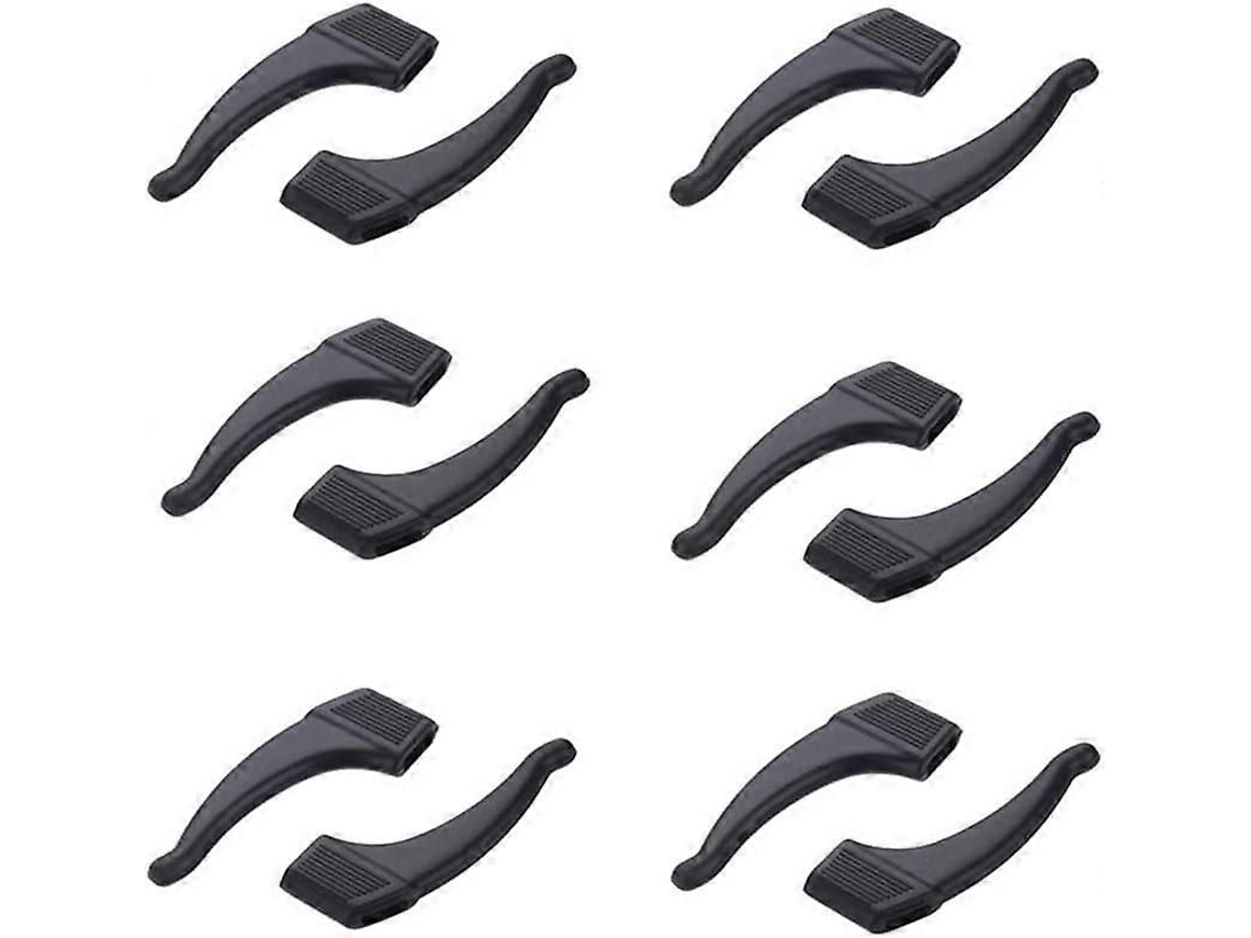 6 Pares de Ganchos para Óculos, Suporte Lentes Silicone Antiderrapante e Confortável Pontas Têm Poras Óculos Esportivos GOKOCO (preto)