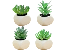 4Pcs Plantas Suculentas em Vaso Criativas Pequenos Ornamentos Artificiais NEVEANCE