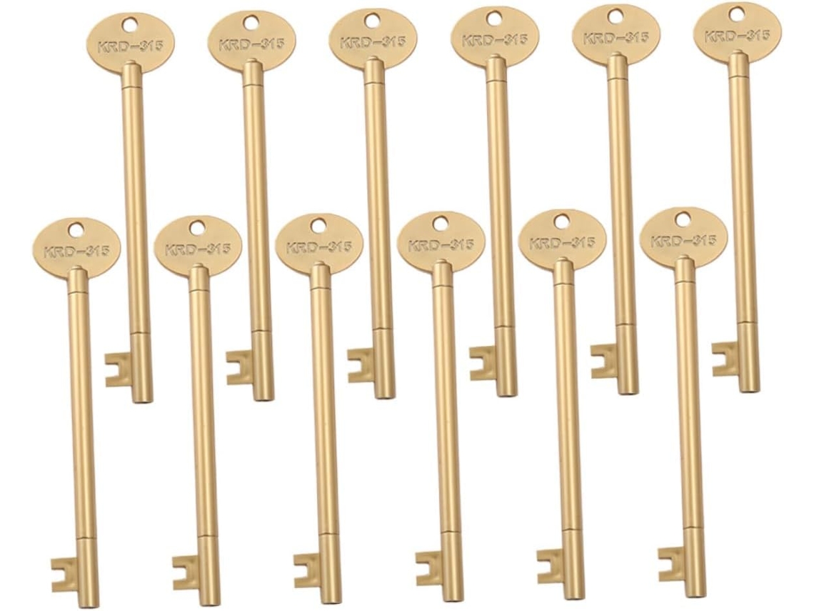 Conjunto De 12 Canetas Gel Portáteis Em Formato Chave, Feitas Plástico