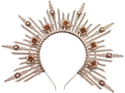 Tiara Coroa De Deusa Lolita Dourada, Tamanho Único, Para Meninas E Mulheres, Ideal Para Cosplay E Festas